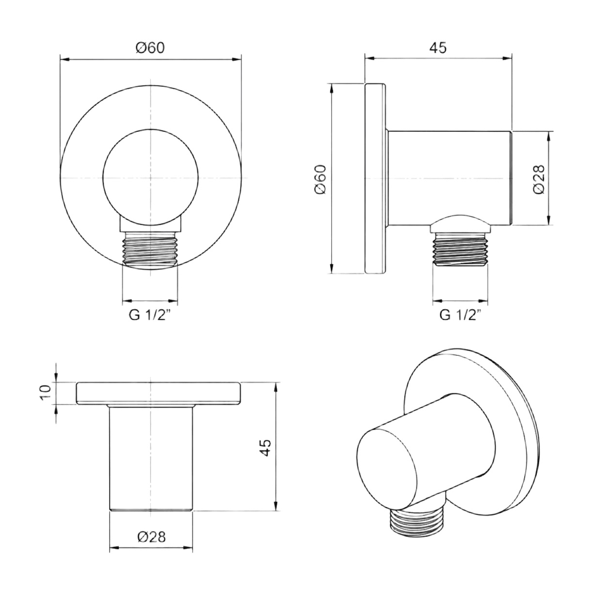 sined inox 316l wall shower holder – durable elegance, buy n Wall mount for flexible showerhead