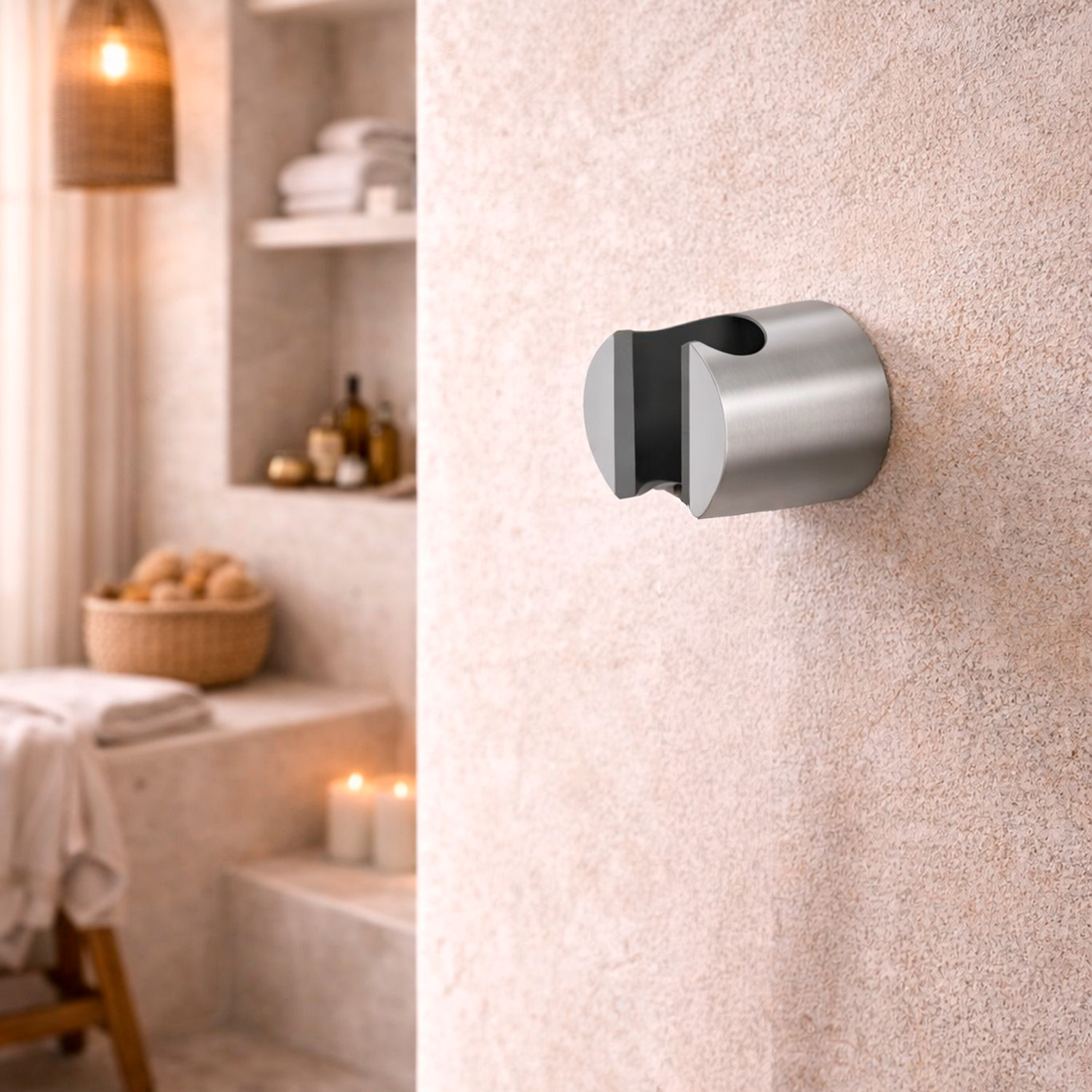 316L Stainless Steel Satin Finish Wall Mount for Shower Handset Corrosion-Resistant