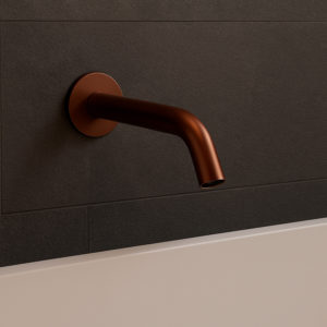 Satin Stainless Steel Wall Spout in Rose Gold Finish for Indoor-Outdoor Use