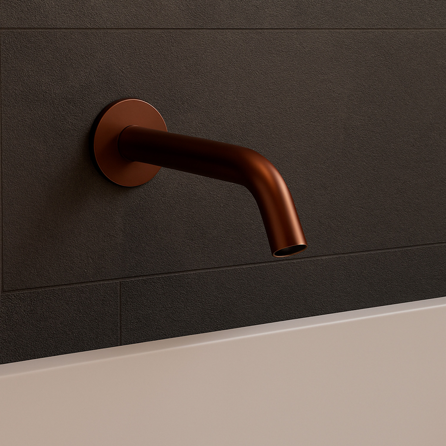 Satin Stainless Steel Wall Spout in Rose Gold Finish for Indoor-Outdoor Use
