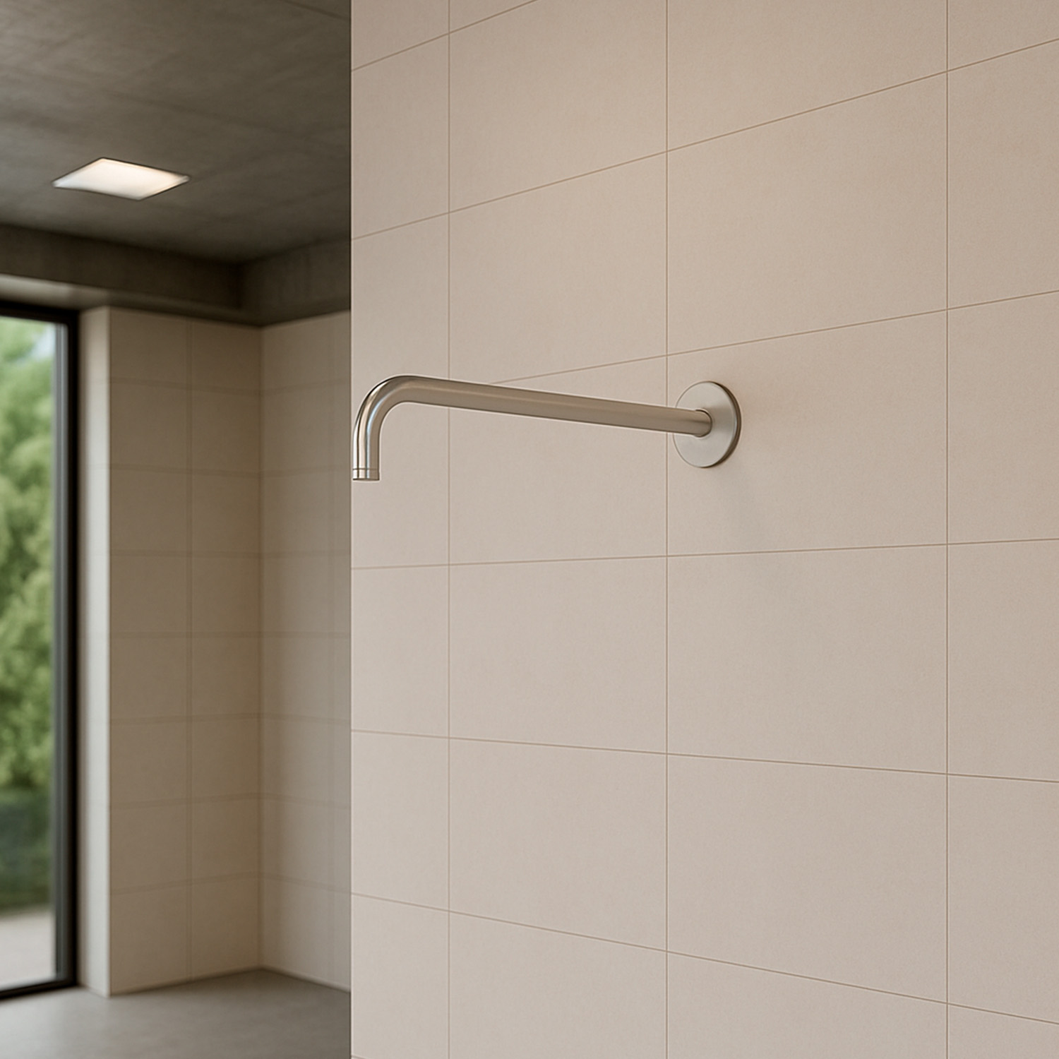 Satin Stainless Steel Wall-Mounted Shower Arm Durable and Corrosion-Resistant