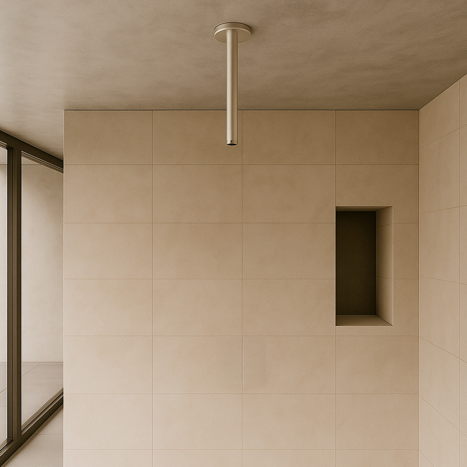Satin Stainless Steel Short Ceiling Shower Arm 12cm Compact e Durable