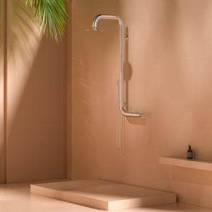 Sined Outdoor Hot And Cold Water Shower Cabras Wall Inox