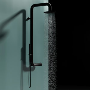 Sined Outdoor Hot And Cold Water Shower Cabras Black Wall