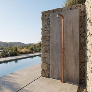 Hot And Cold Water Outdoor Shower Sined Chia Shower Rose Gold