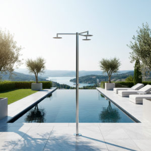 Outdoor Cold Water 3 Shower Heads Sined Shower Inox Cerbero 3t