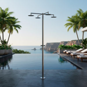 Outdoor Cold Water Shower 4 Heads Sined Shower Inox Hydra 4t