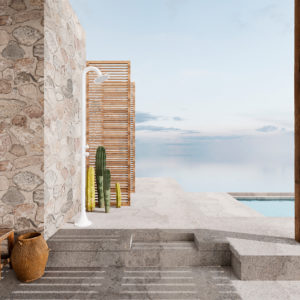 White Stainless Steel Shower With Hand Shower SINED Luna D White