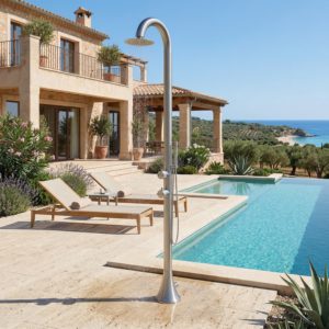 SINED Luna Stainless Steel Pool Shower Flexible Hand Shower Hot and cold water
