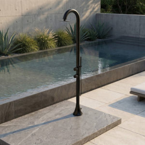 Black Stainless Steel Shower With Hand Shower Moon d Black
