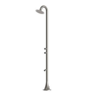 Gunmetal Stainless Steel Outdoor Shower with Timer Dual Jets for Garden e Pool