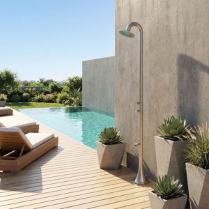 Satin Finish 316L Stainless Steel Outdoor Shower with Dual Timed Buttons