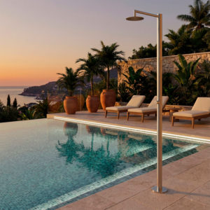 Outdoor Cold Water Shower 1 Sined Shower Head Inox Polifemo