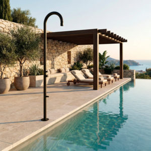 Black 316L Stainless Steel Marine Shower with Adjustable Head Durable Design