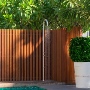 Curved Shower For Pool Inox 316l Satin Sined Shower Palau Inox