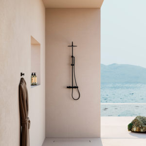 Matte Black 316L Stainless Steel Wall Shower Panel with Thermostatic Mixer