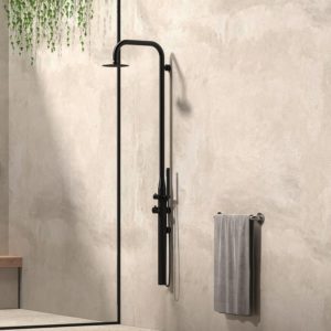 Sined Outdoor Hot And Cold Water Shower Pula Wall Black