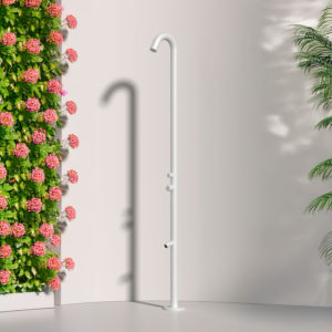 Matte White 316L Stainless Steel Outdoor Shower Hot-Cold Mixer e Foot Wash