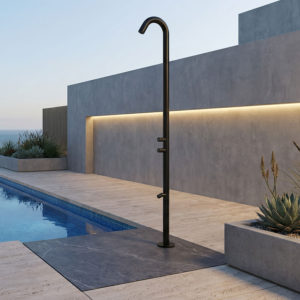 Black 316L stainless steel shower robust dual-temp design
