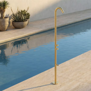 Brushed Gold 316L Stainless Steel Outdoor Shower Hot-Cold Foot Wash Diverter