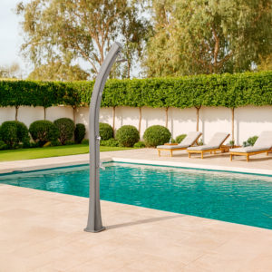Solar shower 25L 226cm PEHD antiscale brass foot tap cover incl