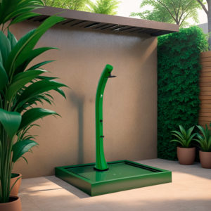 SINED green solar shower 40L brass antiscale garden 226cm
