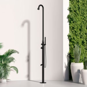 Black stainless steel shower 316L 228e8239 cm hot and cold water inlets