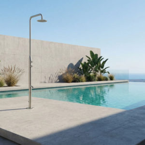 Brushed Stainless Steel 316L Outdoor Shower with Corrosion-Resistant Design