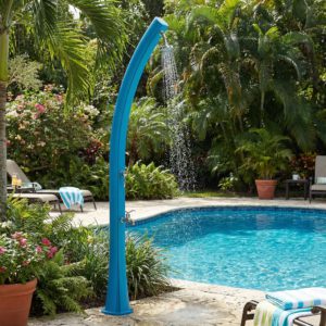 Curved Blue Polyethylene HD Solar Shower for Garden and Pool Use 25L