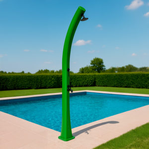 Green Solar Heated Outdoor Shower with Black Matt Accessories HD Polyethylene