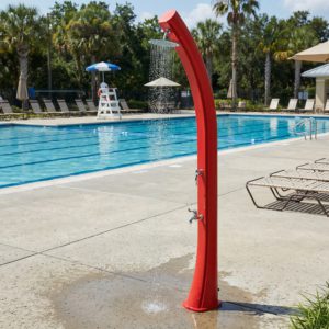 Red solar shower 40L for outdoors with sunheated hot water RIOXXL