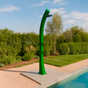 Solar shower 40L PEHD BLACKMATT 266cm brass no electricity RIOXXL