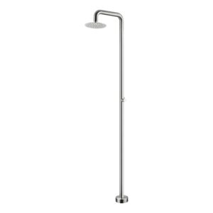 Sleek Stainless Steel Shower with Adjustable Nozzle for Poolside Elegance