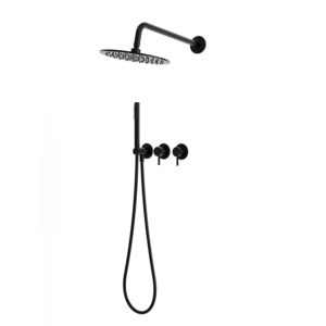 25 cm Wall-Mounted Concealed Shower Kit Black 316L Stainless Steel