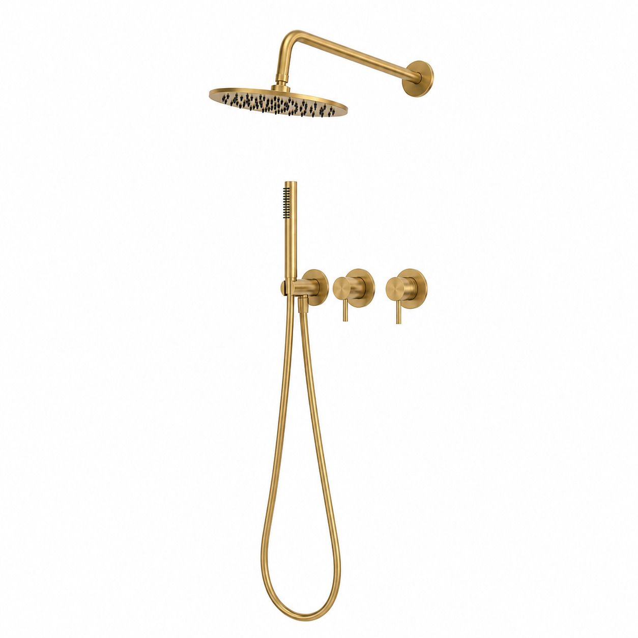 25cm Wall-Mounted Concealed Cold Shower Kit Gold 316L Stainless Steel