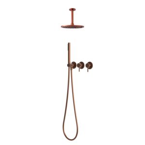 25cm Rose Gold Wall-Mount Shower Built-In Kit Cold Water 316L Stainless Steel