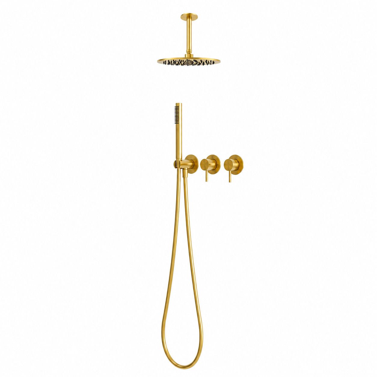 Short 25 cm Ceiling Shower Kit Gold 316L Stainless Steel - Image 2