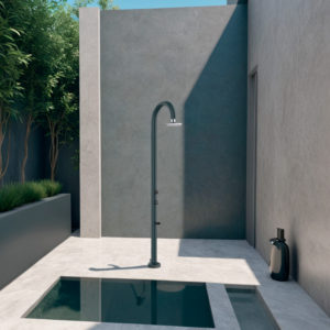 Grey aluminum shower with LED LCD sensor and hotcold connection