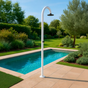 Aluminum Timed Cold Water Shower Sined Luna Timer White