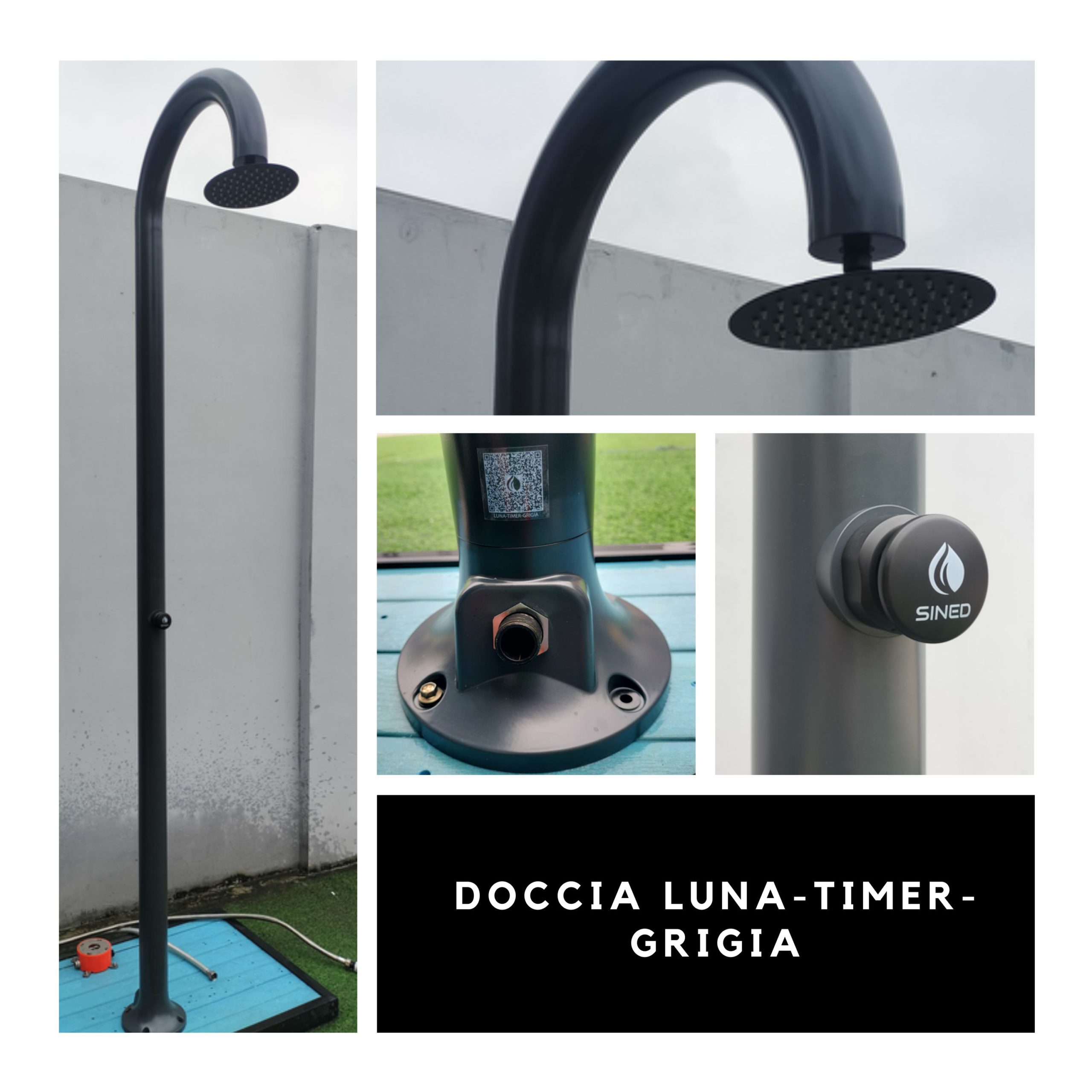 Aluminum Timed Cold Water Shower Sined Luna Timer Grey - Image 5
