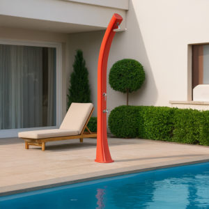 Red solar shower 40L PEHD outdoor soft flow no electricity